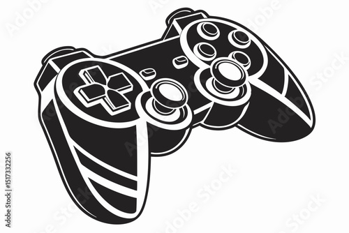 gamepad sihouette black vector