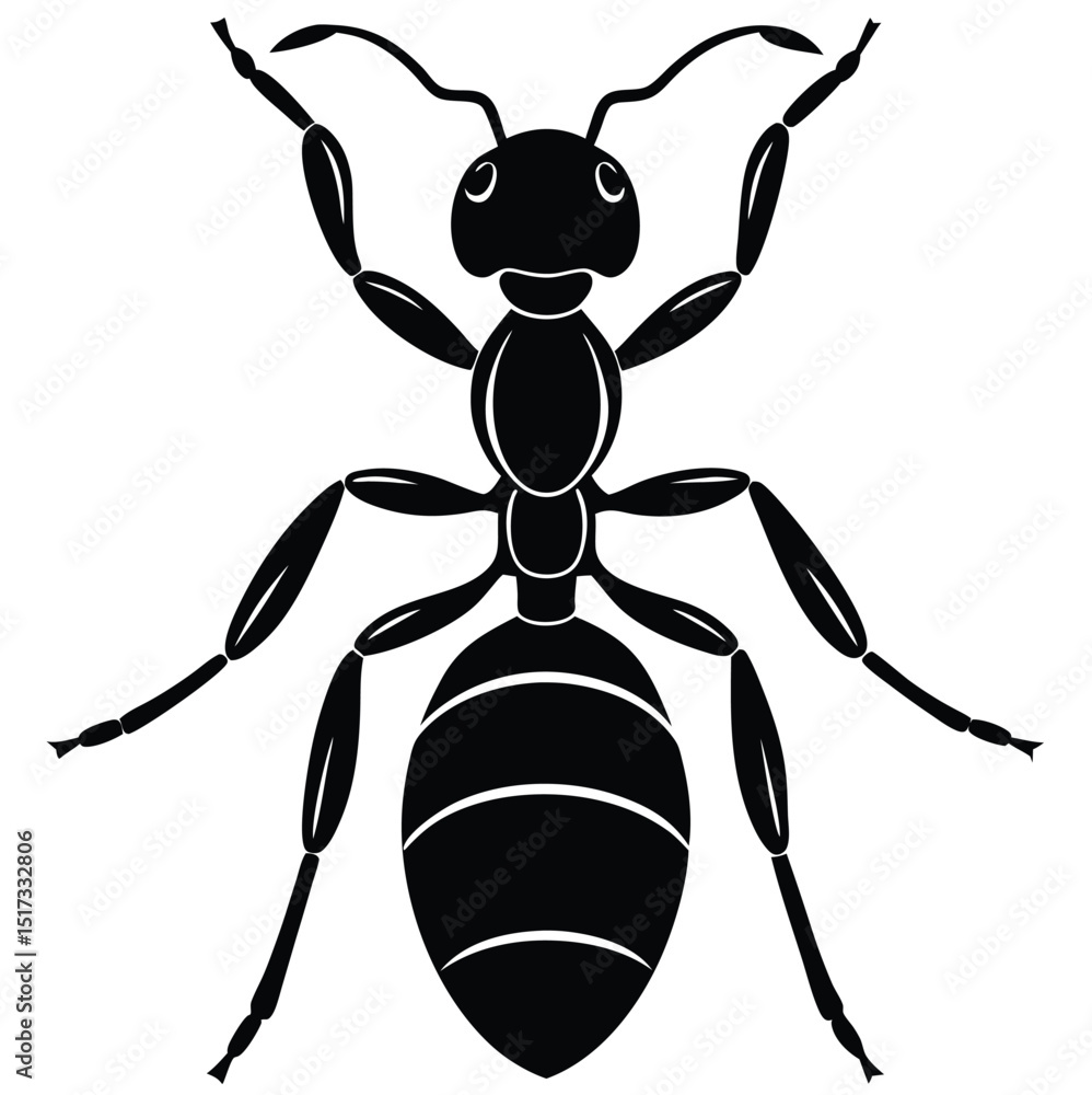 Black Silhouette of an Ant - Vector Illustration Black Silhouette of an Ant - Vector Illustration