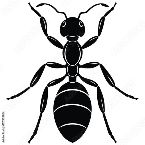 Black Silhouette of an Ant - Vector Illustration
