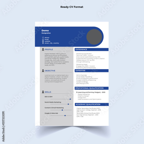 Modern CV Template – Clean Professional Resume Layout
