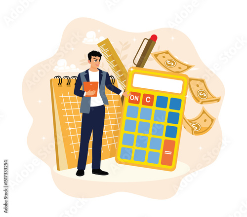 An accountant calculates estimates and budgets for a company's finances.