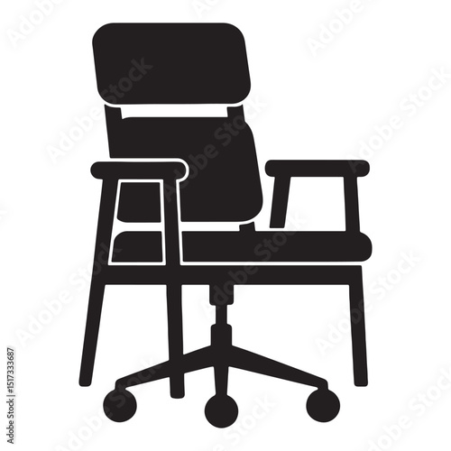 Rolling Chair Black Vector Art