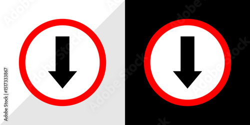 Download Arrow Icon Red Circle Downward Directional Sign