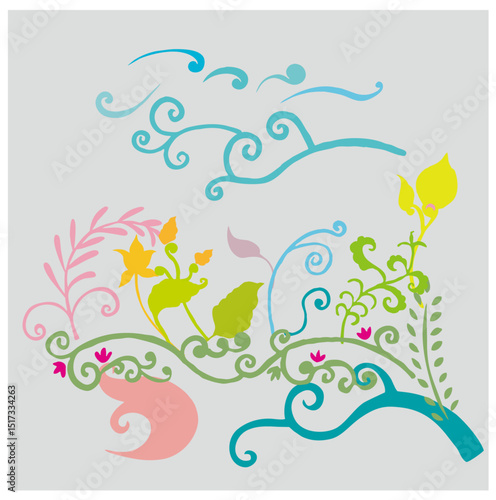 A collection of oriental plant patterns. 