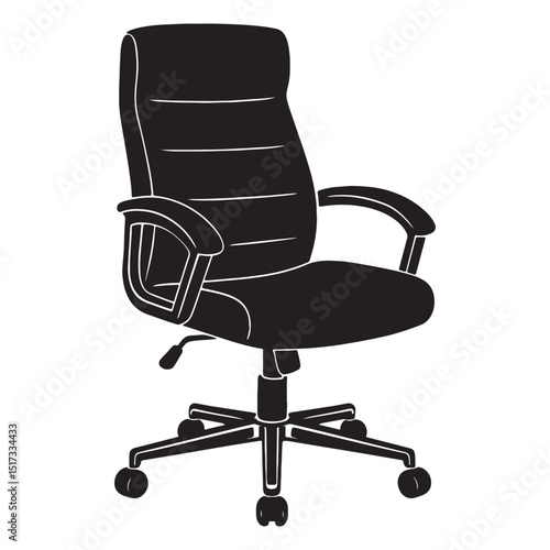 Rolling Chair Black Vector Art