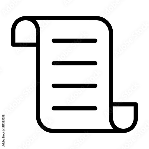 Script File Vector Line Icon Design