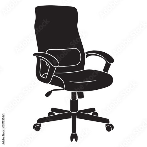 Rolling Chair Black Vector Art