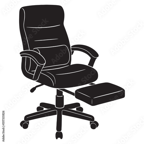 Rolling Chair Black Vector Art