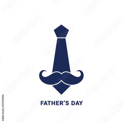 Father's Day Tie and Mustache Graphic Icon