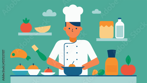 Healthy Cooking Techniques A kitchen scene illustrating different cooking ods such as steaming grilling and baking with a variety of healthy foods being prepared by the