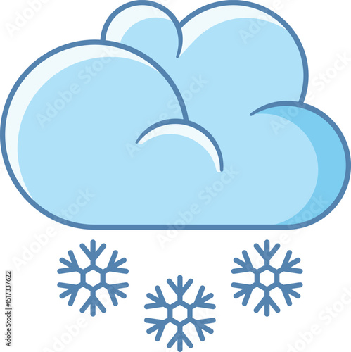 Winter snowfall weather forecast symbol