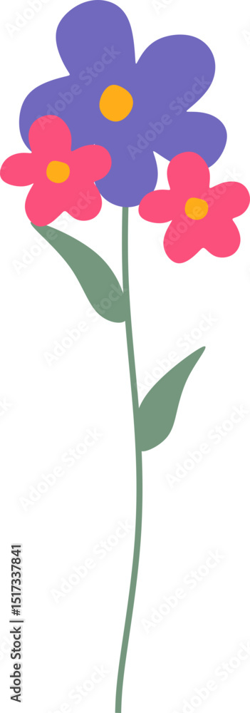 Obraz premium Handdrawn Daisy Flower Decoration