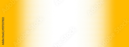 Yellow halftone gradient texture. Vanishing cartoon polka dot background. Dotted edge gradation pattern. Fading comic pop art overlay backdrop. Border frame halfton patern effect wallpaper. Vector