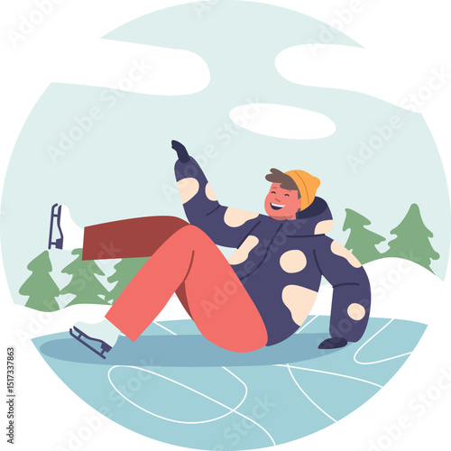 Boy slipped on skating rink