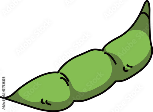 色付きの丸ごと枝豆のイラスト