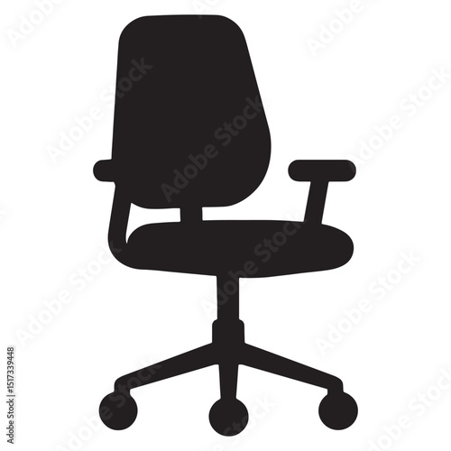 Rolling Chair Black Vector Art