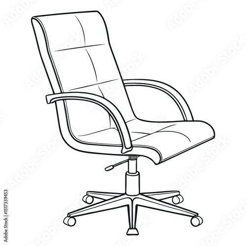 Rolling Chair Black Vector Art
