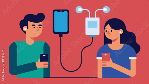 Charging Accessories The couple is checking out a variety of phone charging accessories with one showing the other a fancy charging cable they found.