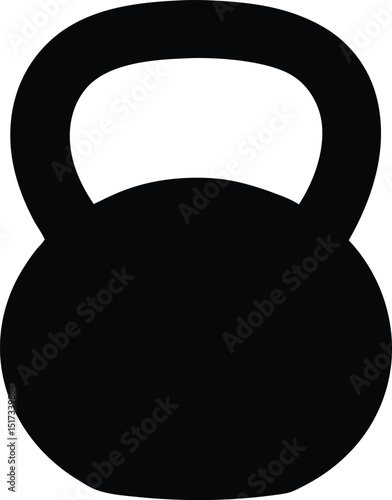 Creative unique black silhouette kettlebell icon. Kettlebell line art silhouette vector illustration