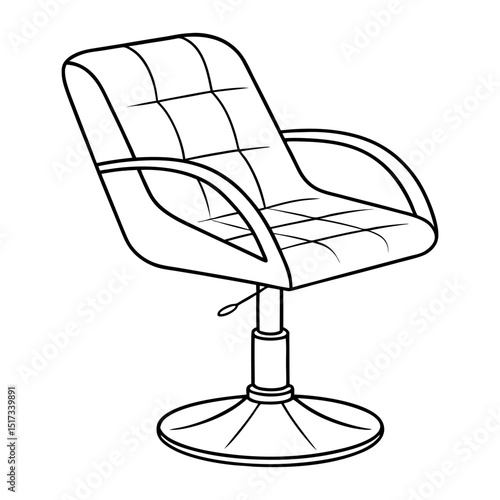 Rolling Chair Black Vector Art