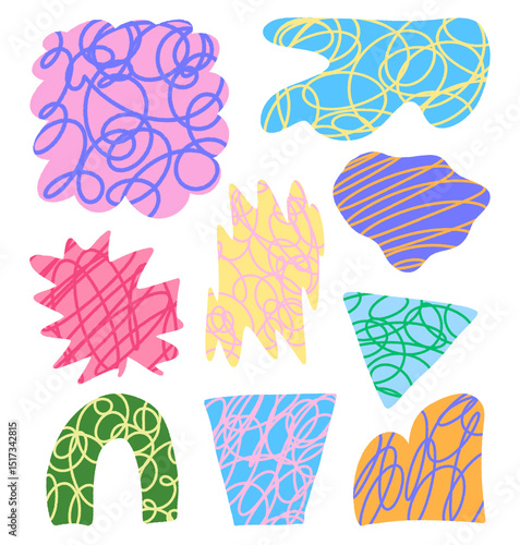 Wallpaper Mural Colorful geometric shape illustration set Torontodigital.ca