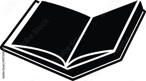 Open Book Silhouette A Symbol of Knowledge Learning and Literary Exploration