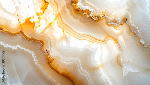 Creamy white agate texture with warm honey-toned crystalline details