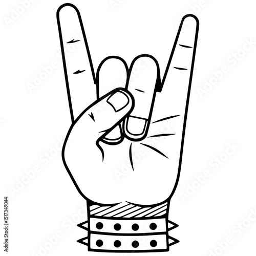 Rock n roll hand cartoon silhouette