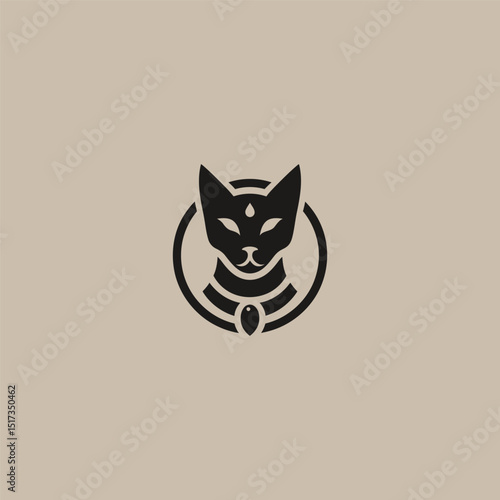 Bastet logo in bold and mystical silhouette design.