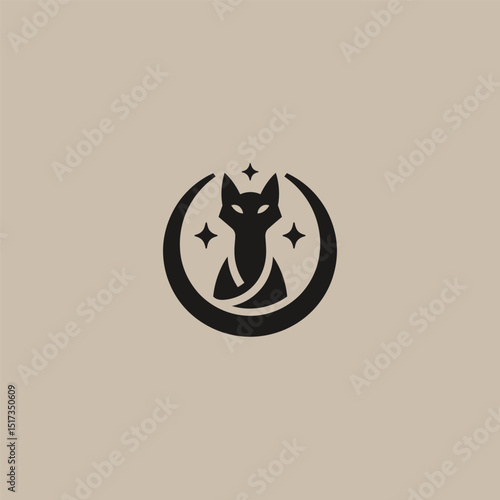 Bastet logo in bold and mystical silhouette design.