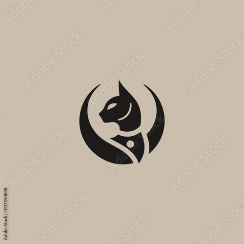Bastet logo in bold and mystical silhouette design.