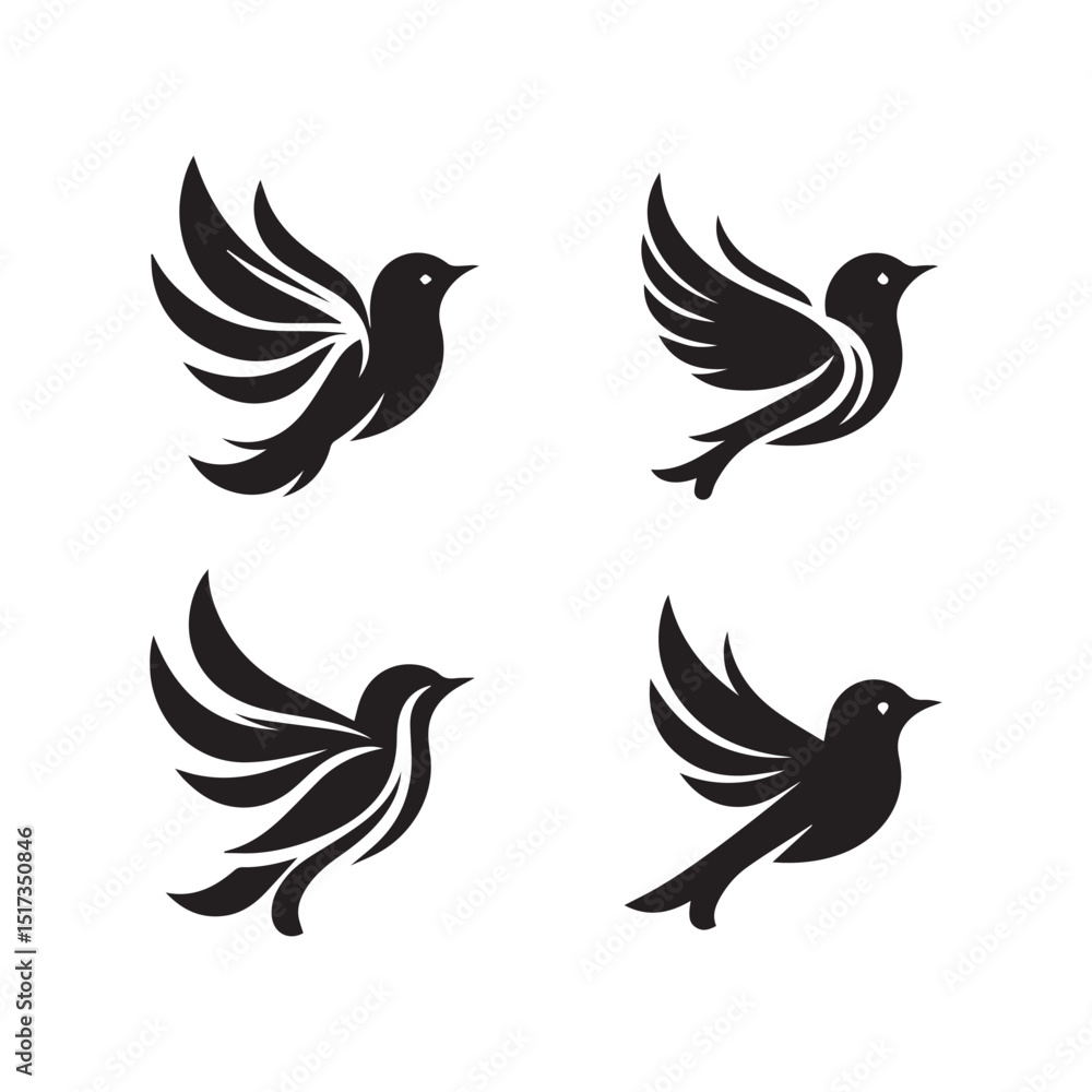 Obraz premium bird logo, editable vector image