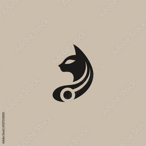 Bastet logo in bold and mystical silhouette design.