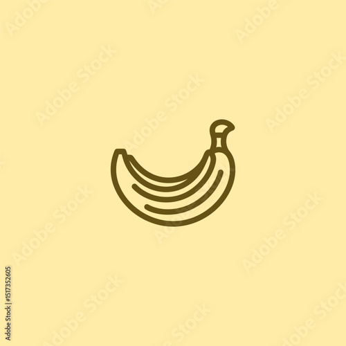 Banana logo in clean and minimalist line art design.