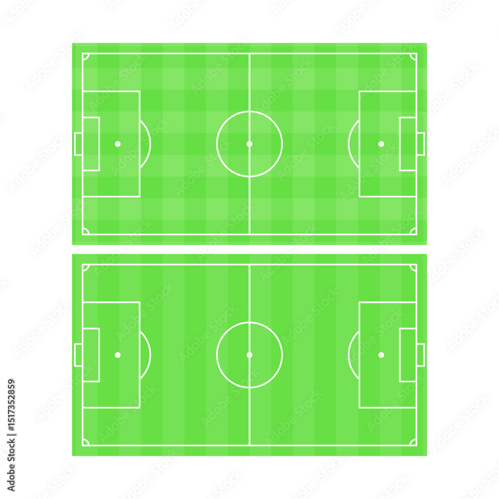 Obraz premium two soccer fields with different motifs. sport theme. vector illustration