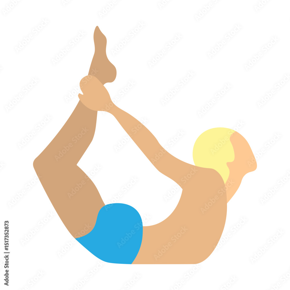 Bow Pose Vector Flat Icon Design