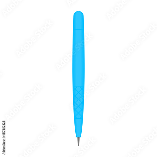 light blue pen. stationery. school supplies. office supplies. vector illustration
