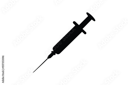 syringe vector silhouette isolated in white background