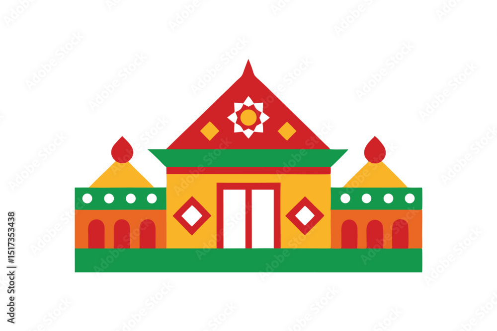 Beautiful Ethnic house wall art design vector art illustration Beautiful Ethnic house wall art design vector art illustration