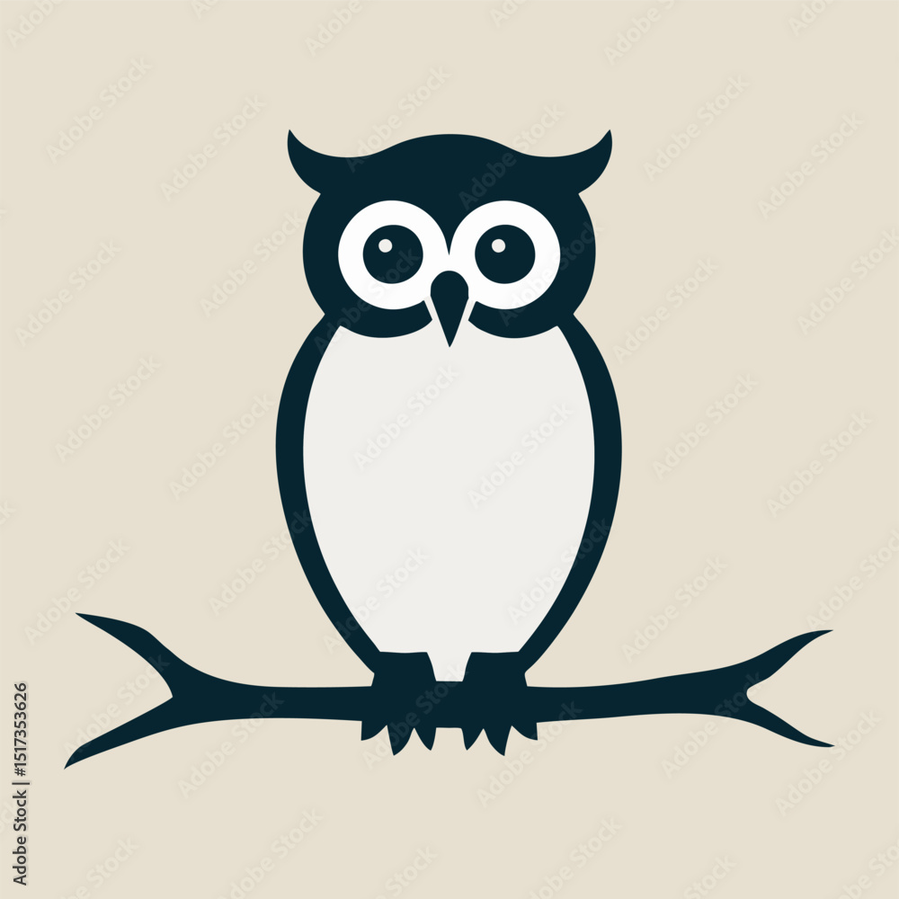 A charming vector design of a wise owl with large, expressive eyes, set against a clean white backdrop, perfect for nature and wildlife enthusiasts. A charming vector design of a wise owl with large, expressive eyes, set against a clean white backdrop, perfect for nature and wildlife enthusiasts.