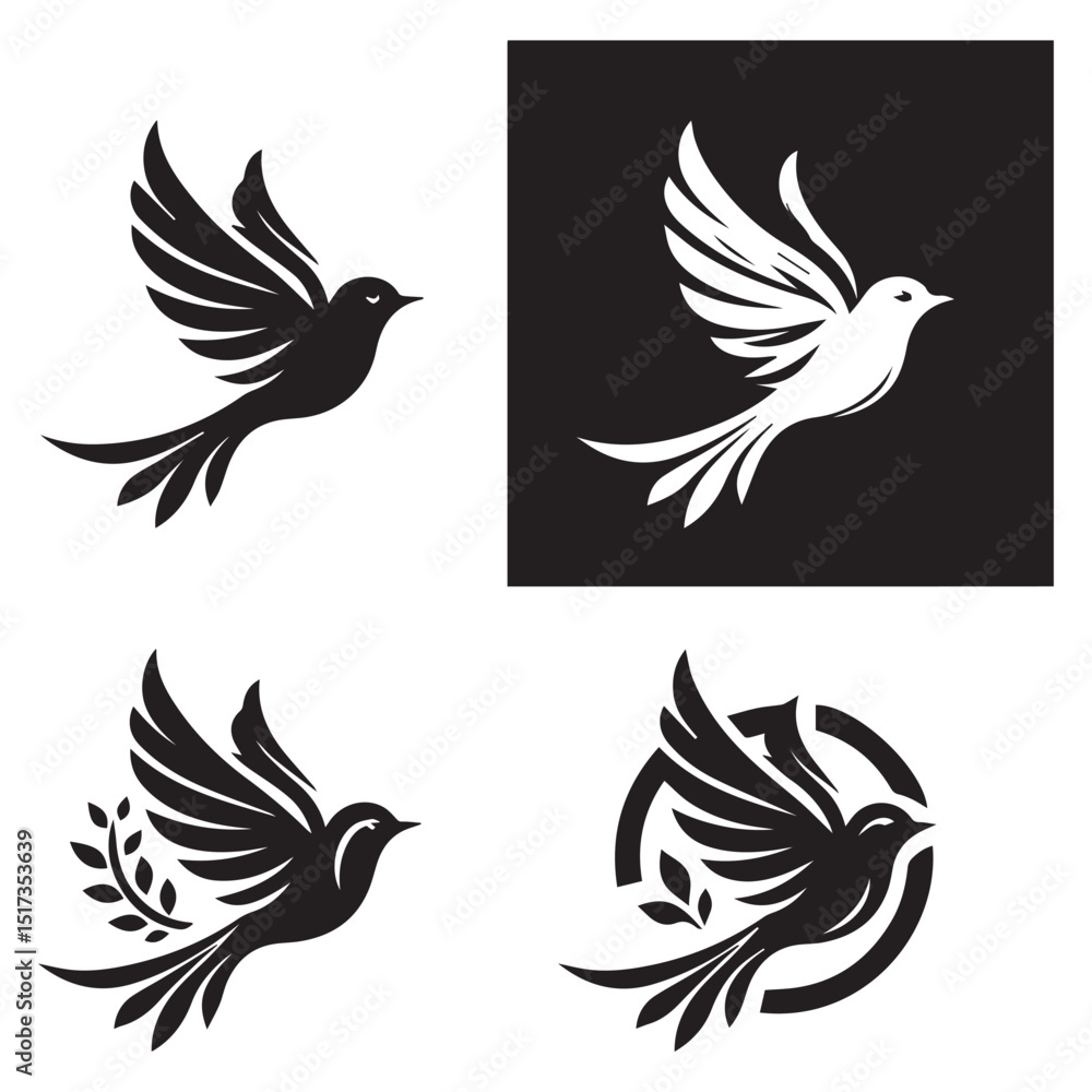 bird logo, editable vector image bird logo, editable vector image