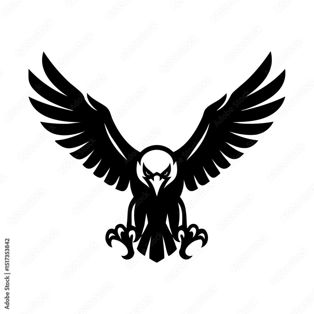 Obraz premium Eagle Logo with Wings Symbol front view