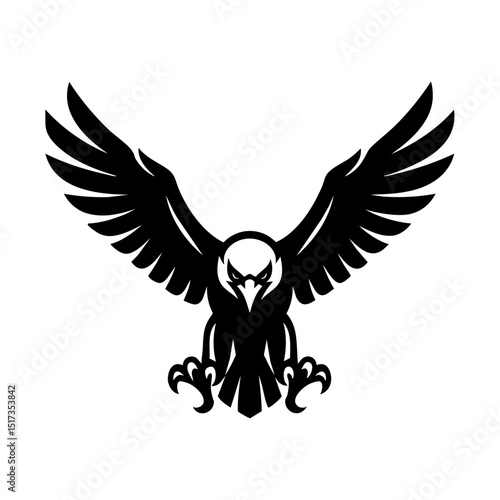Eagle Logo with Wings Symbol front view