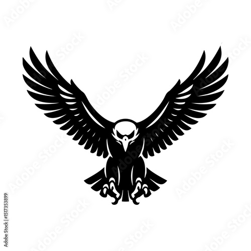 Eagle Logo with Wings Symbol front view