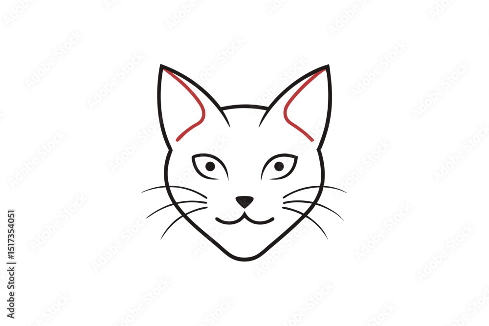 Beautiful Minimalist cat face line art vector art illustration Beautiful Minimalist cat face line art vector art illustration