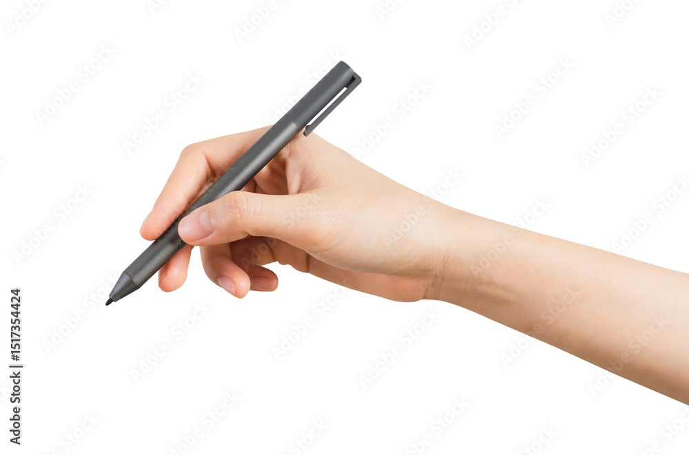 Hands holding pen isolated on white background. Hands holding pen isolated on white background.