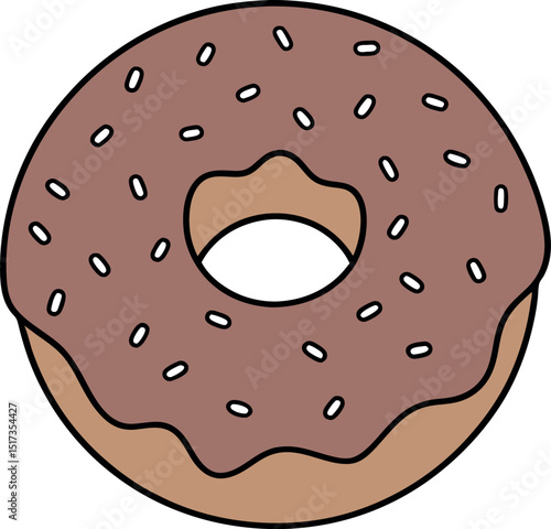 Delicious Donut with Sprinkles Vector 