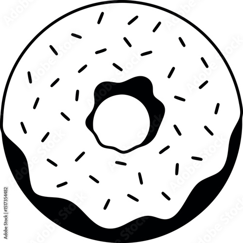 Delicious Donut with Sprinkles Vector 