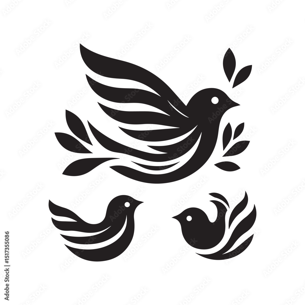 Obraz premium bird logo, editable vector image