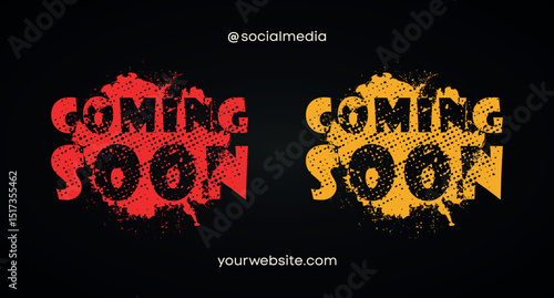 Coming soon on dark background social media post design trendy template